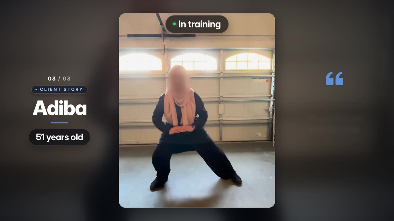 Adiba, 51, training, face blurred